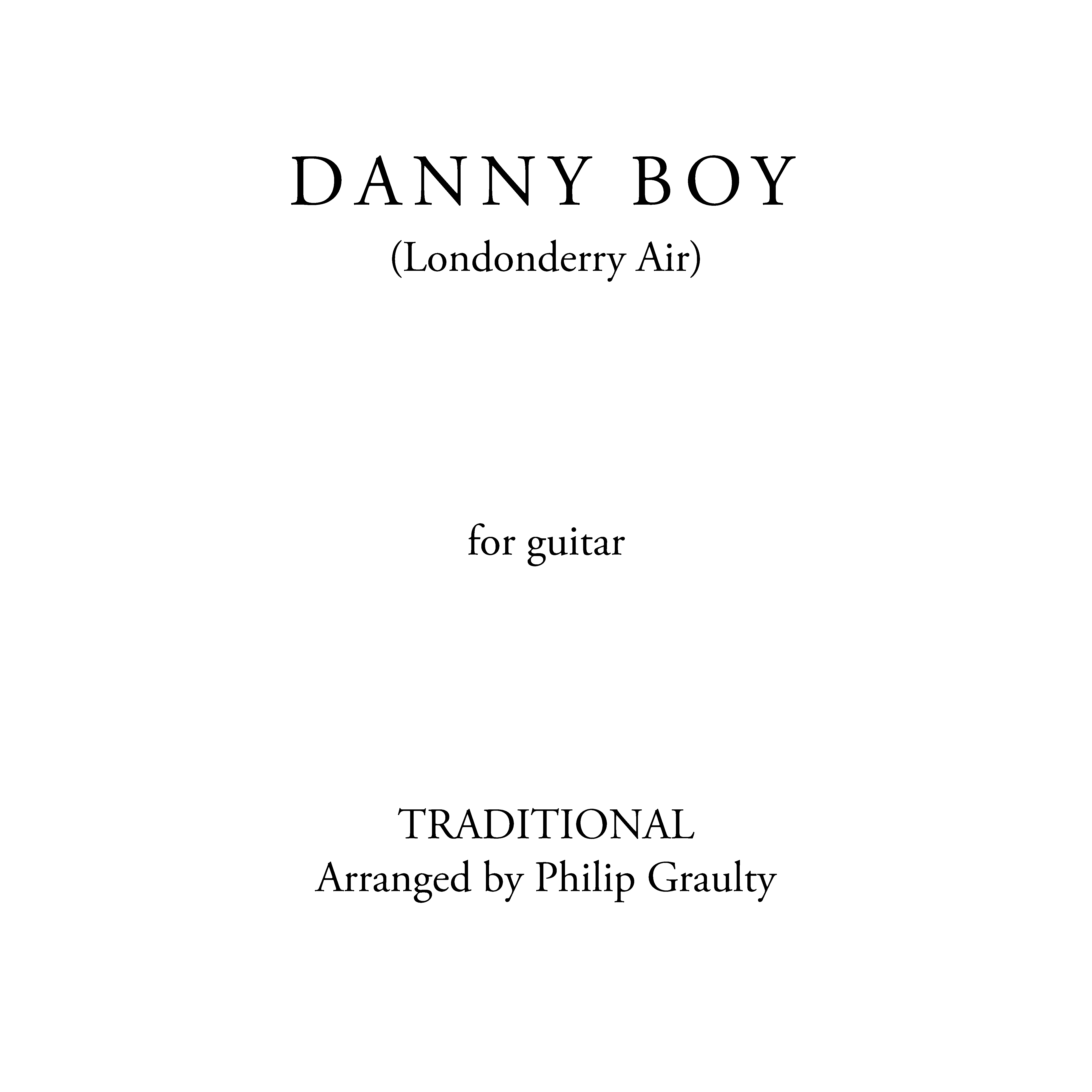 The title page to the score of Danny Boy.